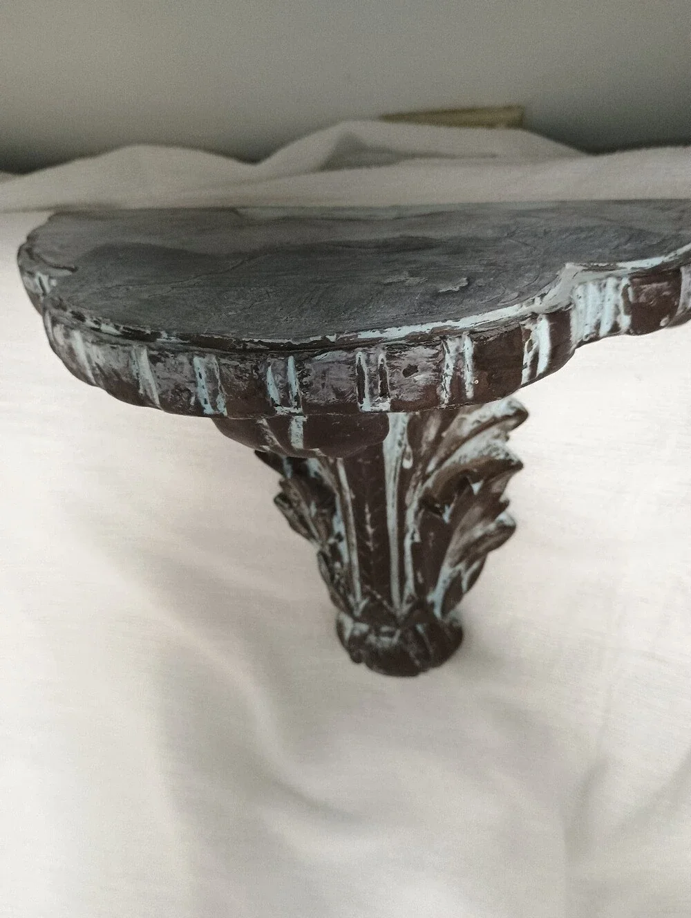 DECORATIVE Distressed CORNICE WALL SHELF Antiqued Heavy Plaster